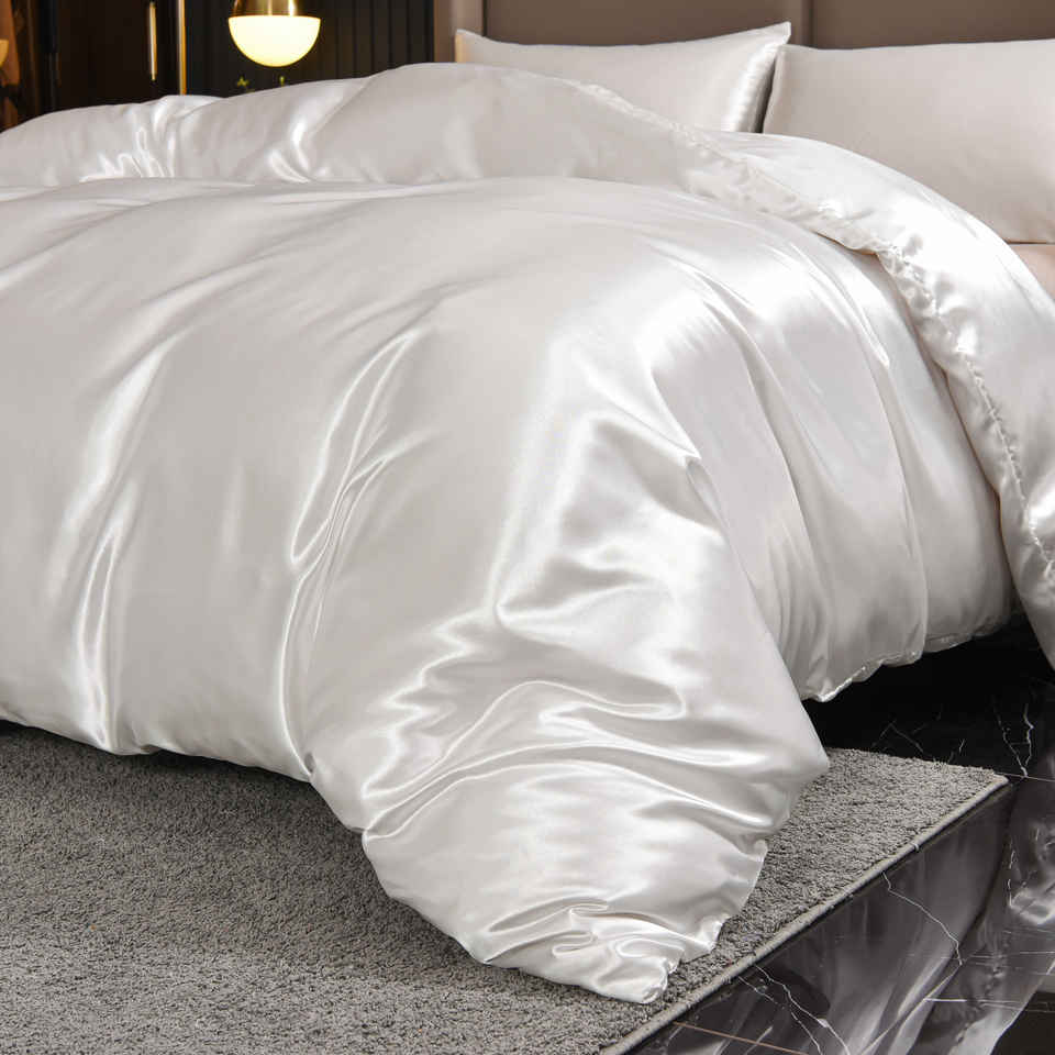 Silk Dekbedovertrek Set – Luxe Satijn – Slaapcomfort – Wit