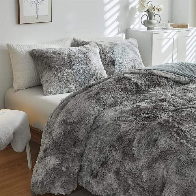 Teddy Dekbedovertrek - Grijs