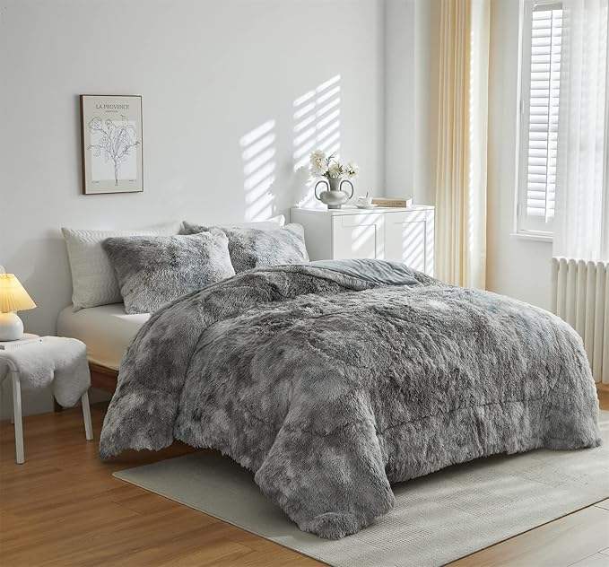Teddy Dekbedovertrek - Grijs