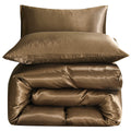 Silk Dekbedovertrek Set – Luxe Satijn – Slaapcomfort – Bruin