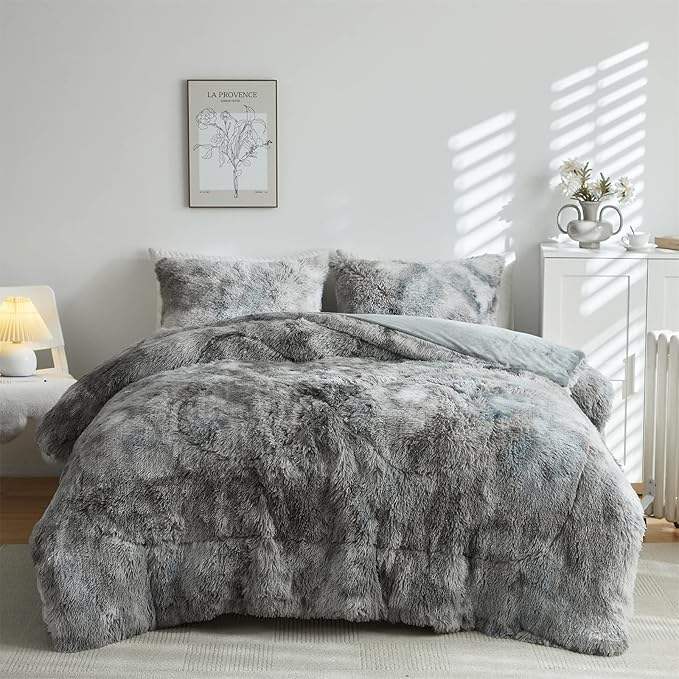 Teddy Dekbedovertrek - Grijs