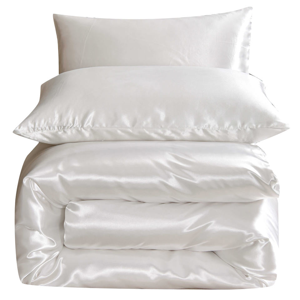 Silk Dekbedovertrek Set – Luxe Satijn – Slaapcomfort – Wit